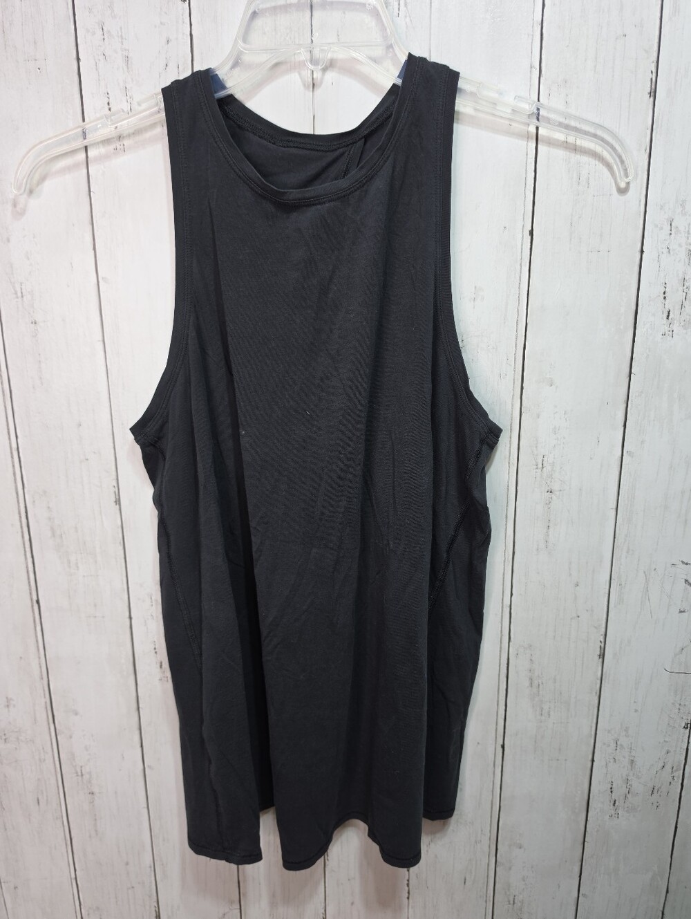 Lululemon Women's Black Open Back Tank Top Lightweight Stretch Size Medium.